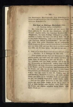 ¬Das¬ Legat am Göttinger Waisenhause 1748