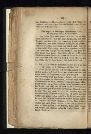 ¬Das¬ Legat am Göttinger Waisenhause 1748