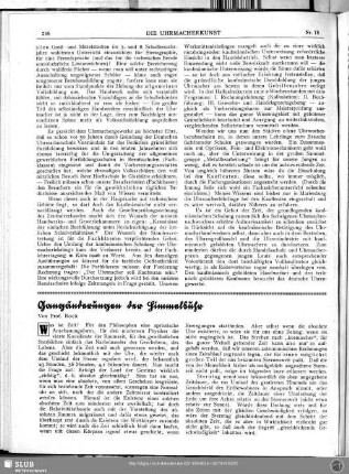 Gangänderungen der Himmelsuhr