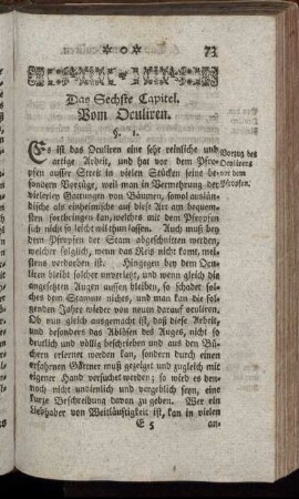 Das Sechste Capitel. Vom Oculiren.