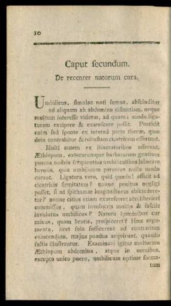 Caput secundum. De recenter natorum cura