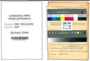 Entnazifizierung Emilie Buchwitz, geb. 01.10.1902 (Schneiderin)