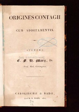 Origines contagii cum additamentis