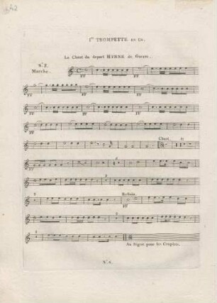 No. 2 Marche. Le Chant du Départ. Hymne de Guerre.