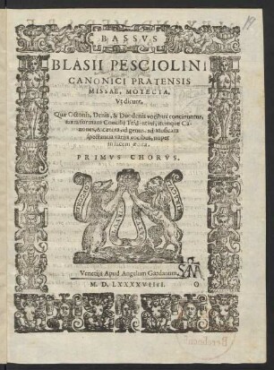 Primus Chorus. Bassus
