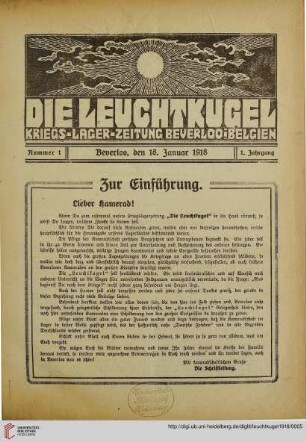 Heft 1 ( Beverloo,18. Januar 1918 )