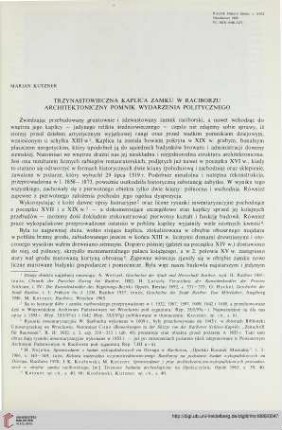 17: Trzynastowieczna kaplica zamku w Raciborzu : architektoniczny pomnik wydarzenia politycznego