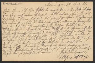Brief an B. Schott's Söhne : 27.08.1901