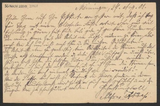 Brief an B. Schott's Söhne : 27.08.1901