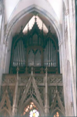 Orgel von Mathias Mauracher  (1871-1872; Erweiterung 1909 durch Matthäus Mauracher ). Admont. Stifts-und Pfarrkirche St. Blasius
