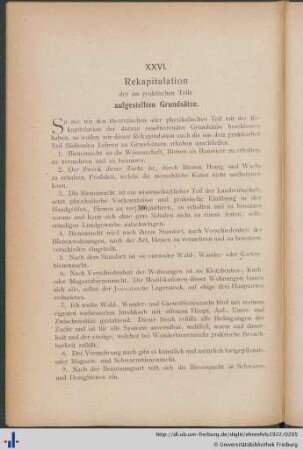 Rekapitulation der im praktischen Teile aufgestellten Grundsätze.