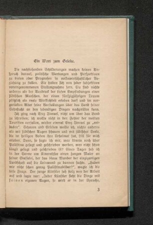 Ein Wort zum Geleite.