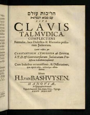 1-296, Clavis Tamvdica Complectens