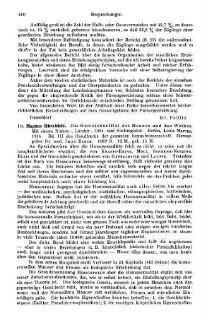 410-412, Magnus Hirschfeld. Die Homosexualität des Mannes und des Weibes. 1914