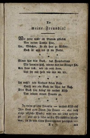 An meine Freundin!