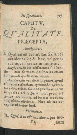 Caput V. De Qualitate.