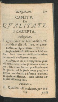 Caput V. De Qualitate.