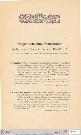 Oelgemälde und Pastellbilder (Nr. 187 - 248)