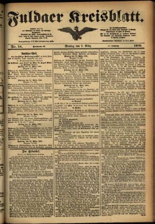 Ausgabe vom Montag, den 08. März 1909.