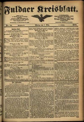 Ausgabe vom Montag, den 08. März 1909.