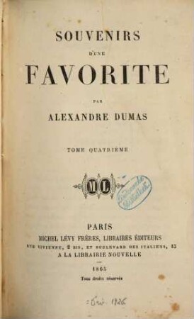 Souvenirs d'une favorite, Tome quatrième