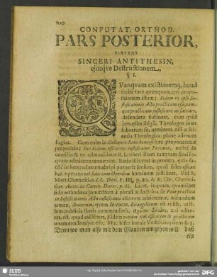 Pars Posterior, Sistens Sinceri Antithesin, eiusque Destructionem