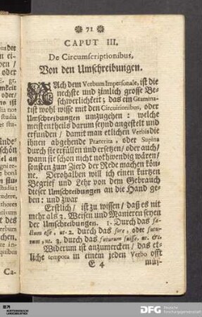 Caput III. De Circumscriptionibus. Von den Umschreibungen.