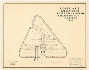 Hochhaus am Bahnhof Friedrichstraße, Berlin: Grundriss KG 1:200