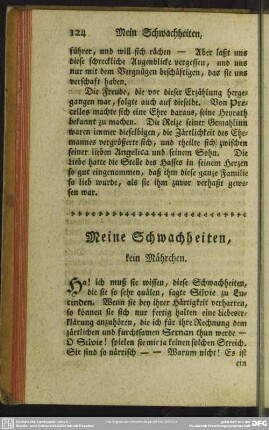 Meine Schwachheiten, kein Mährchen