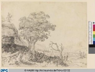 Landschaft mit großer Baumgruppe
