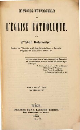 Histoire universelle de l'église catholique, 20. An 1311 - 1378