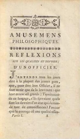 Amusemens Philosophiques, 1