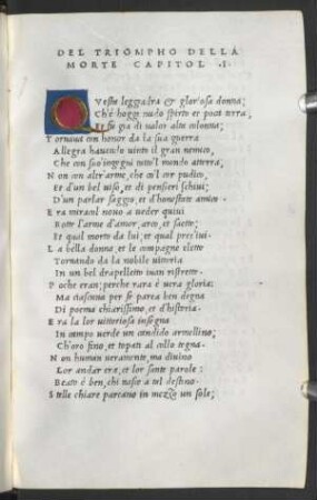 Del Triompho Della Morte Capitol I.