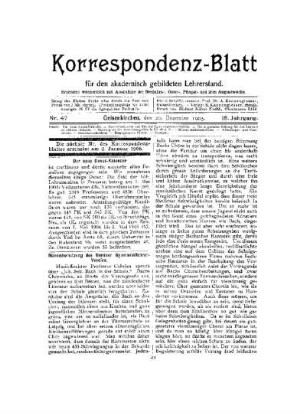 Novembersitzung des Berliner Gymnasiallehrer-Vereins