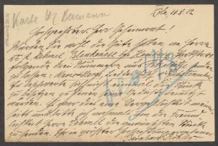 Brief an Ludwig Strecker  und B. Schott's Söhne : 11.08.1902