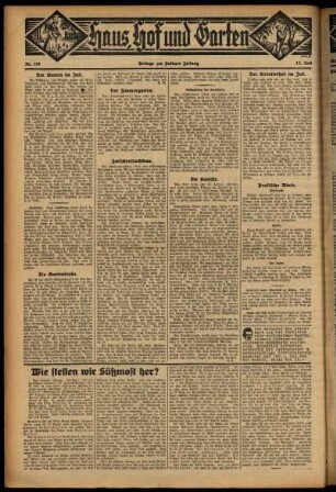 Dritte Ausgabe vom Sonntag, den 12. Juli 1931.