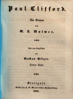 Paul Clifford : Ein Roman, 3
