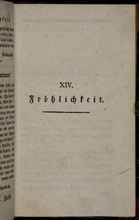 XIV. Fröhlichkeit.
