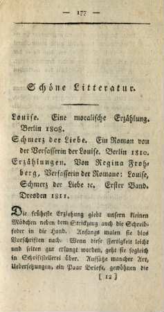 Schöne Litteratur.
