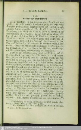 § 11. Polizeiliche Vorschriften