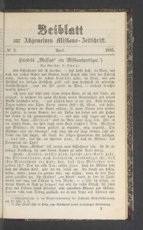 Beiblatt N° 2. April. 1885