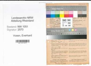 Entnazifizierung Everhard Vosen , geb. 20.01.1893 (Beamter)