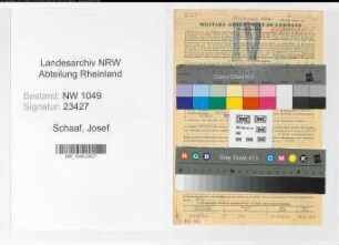 Entnazifizierung Josef Schaaf , geb. 25.06.1896 (Postbeamter)