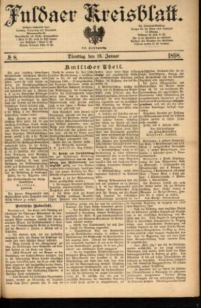 Ausgabe vom Dienstag, den 18. Januar 1898.