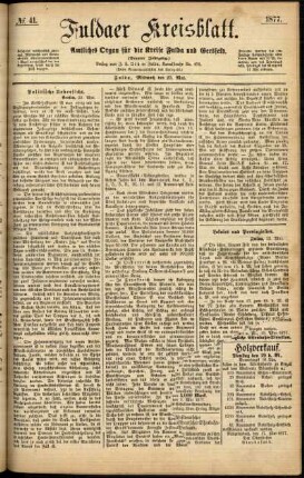 Ausgabe vom Mittwoch, den 23. Mai 1877.