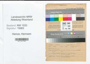 Entnazifizierung Hermann Heinze , geb. 05.02.1897 ()