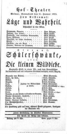 Schülerschwänke, oder: Die kleinen Wilddiebe