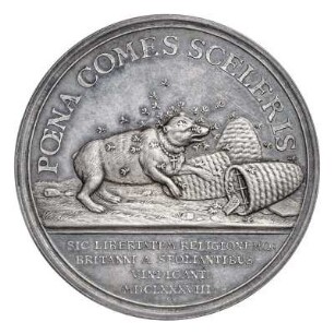 Medaille auf die religiösen Kämpfe während der Revolution in England