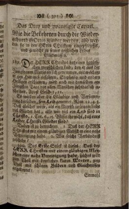 Das Drey und zwantzigste Capitel. Wie die Bekehrten durch die Wiedergeburth Gottes Kinder werden [...] – Das vier und zwantzigste Capitel. Dieses grosse Werck verrichtet Gott in den Menschen [...]