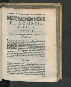 De Cometis Anni 1618